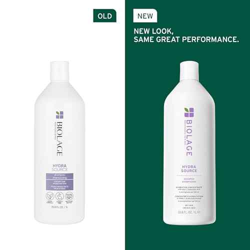 Biolage Hydra Source Shampoo - Softens, Moisturizes & Adds Shine, For Dry Hair, Infused with Micro-Filtered Aloe Vera & Fermented Hyaluronic Acid, Vegan & Paraben-Free