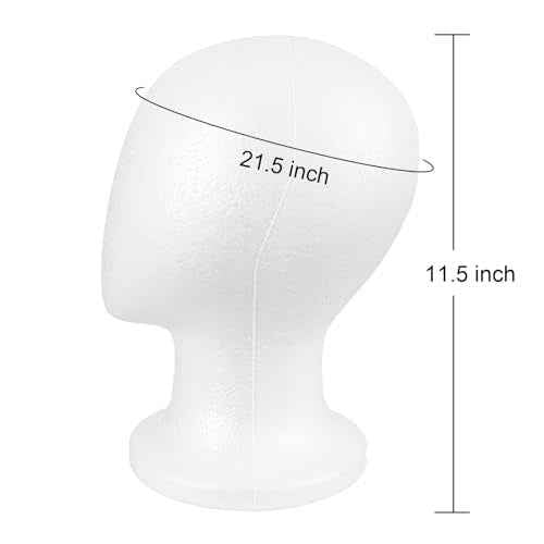 MapofBeauty Mannequin Heads Foam Wigs Holder Hats DIY Wig Head Styrofoam Wig Stand (White)