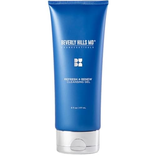 Beverly Hills MD Refresh + Renew Cleansing Gel - Facial Cleanser for Hydrating and Brightening Appearance of Aging Skin - Exfoliation Formula for Skin Complex Rejuvination - For a Youthful Glow