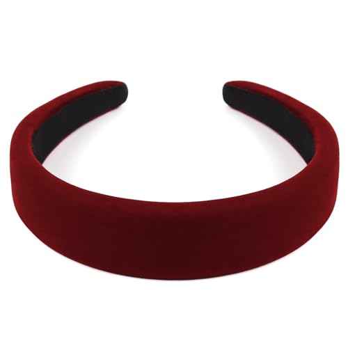 Black Velvet Headband for Women - Non Slip Thick 1.3 Inches Wide Headband for Women's Hair Fashion Accessory
