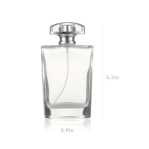 Refillable Perfume Bottle 100ML, Leak-Proof Travel Atomizer Spray Bottle with Fine Mist, Portable Empty Glass Perfume Bottle for Women & Men