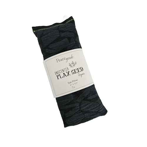 Unscented Eye Pillow - Soft & Soothing Gauze Cotton Filled with Flax Seed Weighted for Yoga Meditation Headache Relief Sleep Massage - Black