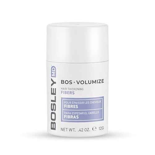 BosleyMD BosVolumize Hair Thickening Fibers, Hair Building Formula with Natural Keratin for Thinning Hair or Bald Spots, Hair Loss Concealer Men and Women, 4 Colors