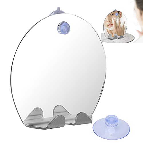 Shower Mirror, Fogless Suction Cup Mirror with Holder Suction Cup for Shower for Makeup