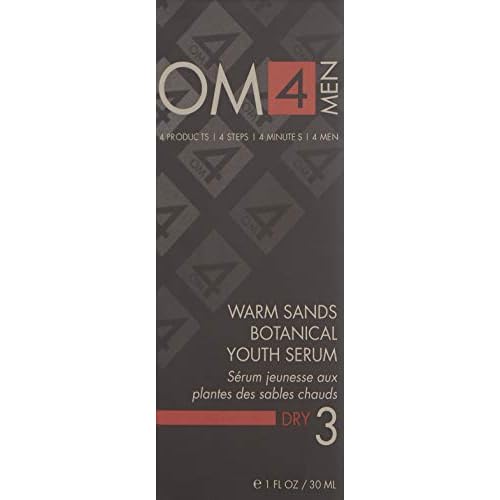 Organic Male OM4 Dry STEP 3: Warm Sands Botanical Youth Serum - Men's Skincare With anti-aging Vitamin C, Aloe Vera, and Hyaluronic Acid