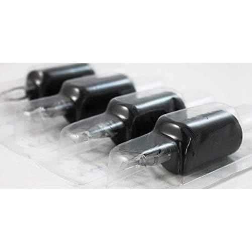 VORTEX 1.25-inch Soft Silicone Black Disposable Tattoo Tube Grips with Clear Long Tips 15pcs (9R)