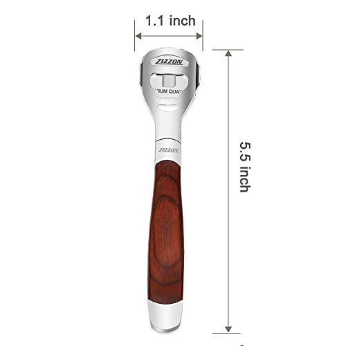 ZIZZON Foot Care Pedicure Callus Shaver Hard Skin Remover Wood Handle 10 Blades ZIZZON