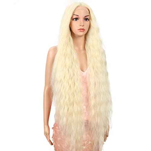 Style Icon 41¡± Lace Front Wigs Long Wavy Synthetic Wigs with Baby Hair Half Hand Tied 130% Density Wigs (41", 613)