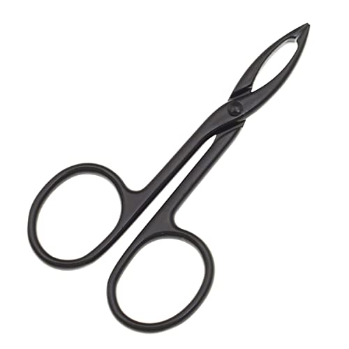 2 Pieces Tweezers Scissor Handle Straight Tip Scissor Shaped Eyebrows Tweezers for Hair Plucker Remover Facial Hair Eyebrows Care (Silver and Black)
