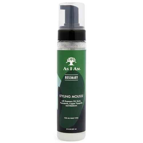 As I Am Rosemary Styling Mousse 8 Fl Oz (237 ml) - with Biotin & Saw Palmetto