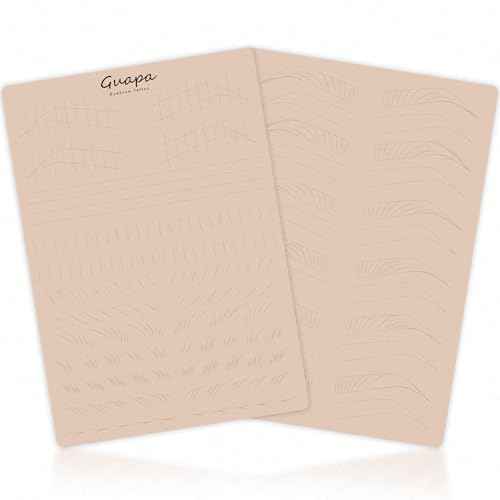 Guapa Nano Brows Tattoo Practice Skin - Dotted Line Pre-printed Eyebrow Practice Pad for Permanent Makeup Machine Tatoo Artists and Beginners