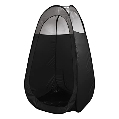 MineTan Spray Tan Folding Tent | Portable, Lightweight Pop Up Tanning Unit | Carry Bag, Black & 1/3 Clear | Designed - Professional Use, Mobile or Home Use | Great - Mobile Spray Tanner Techs