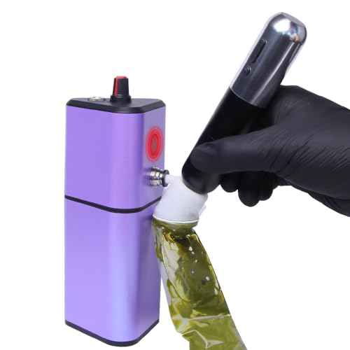 Tattoo Needle Washer for Professional Tattoo Artists | Rechargeable Cordless Design | Flowing Water Cleaning for Cartridge Needles | Portable for Studio & On-Site Work, Efficient Battery (PURPLE)