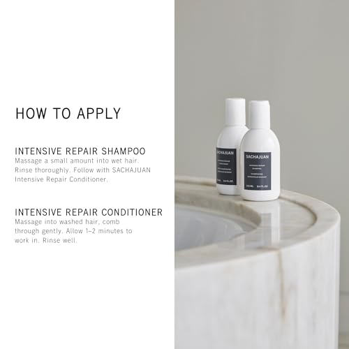 SACHAJUAN Intensive Repair Shampoo & Conditioner Set | Ocean Silk Technology & UV Protection for Dry Damaged Hair | Nourishes, Strengthens & Restores | Vegan & Paraben-Free | Pack of 2 (8.4 oz)