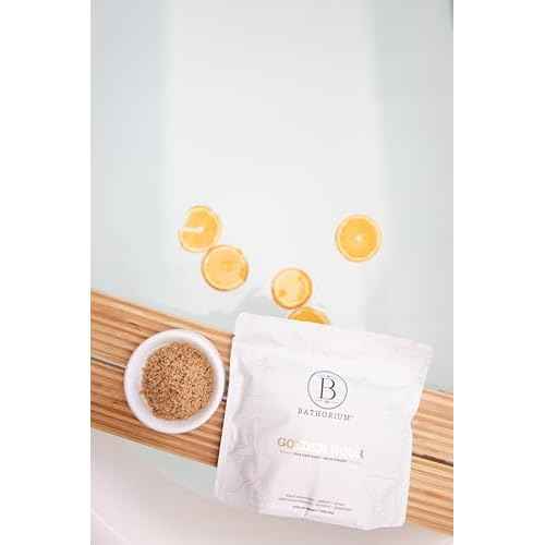 Bathorium Golden Hour Mud Mineral Soak, Detox Bath Soak with French Grey Sea Salt, Ginger & Mandarin, Sinus Relief & Recovery, pH-Balanced for Women, Approximately 3 Baths, 32 oz