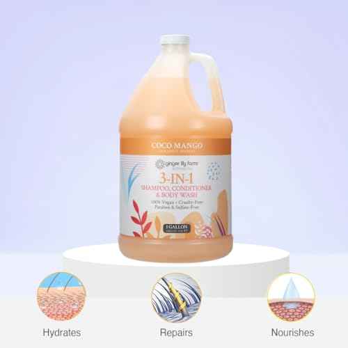 Ginger Lily Farms Botanicals 3-in-1 Shampoo, Conditioner & Body Wash, Coco Mango, 100% Vegan & Cruelty-Free, Coconut Mango Scent, 1 Gallon (128 fl oz) Refill