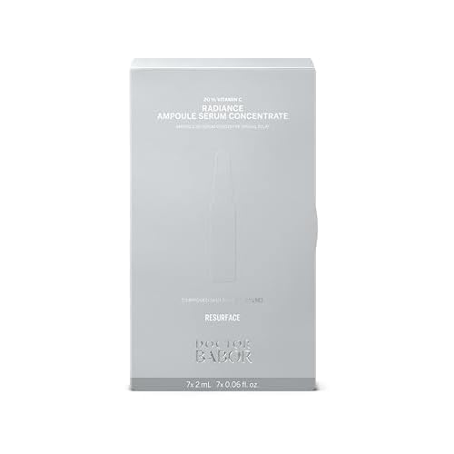 Doctor BABOR Radiance Ampoules Serum, 20% Vitamin C Treatment, with Hyaluronic Acid, High Dose, Face Pigment Spot Minimiser, for Smoother Skin with Glow, Against Wrinkles, 100% Vegan, 7 x 2 ml