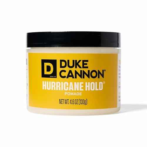 Duke Cannon Hurricane Hold Pomade ? 4.6 oz ? Extra Strong Hold, No Shine, Water-Based for Easy Washout, Long-Lasting Hair Control