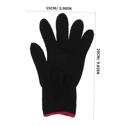 Heat Resistant Gloves for Hair Styling Professional Barber Shop Mitts Insulated Protection for Curling Wands Flat Irons and Dryers Safe Heat Wear for Efficient Hair Styling Black