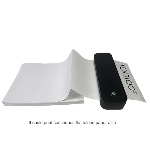 IOOIOO D210 Portable Printer, Wireless Inkless Bluetooth Thermal Printer for Tattoo Stencil Transfer Paper, for 8.5 x 11 Letter, A4 Rolled & Folded Thermal Paper (Black, Without Carrying Case)