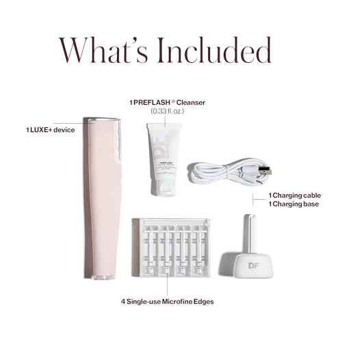 DERMAFLASH LUXE+ Sonic Dermaplaning Tool for Face Peach Fuzz Removal, Anti-Aging and Exfoliation