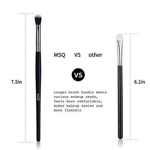 MSQ Eye Makeup Brushes 20pcs Eyeshadow Makeup Brushes Set with Soft Synthetic Hairs & Real Longer Wood Handle for Eyeshadow, Eyelash,Eyebrow, Eyeliner, Blending, Conclear(Black)