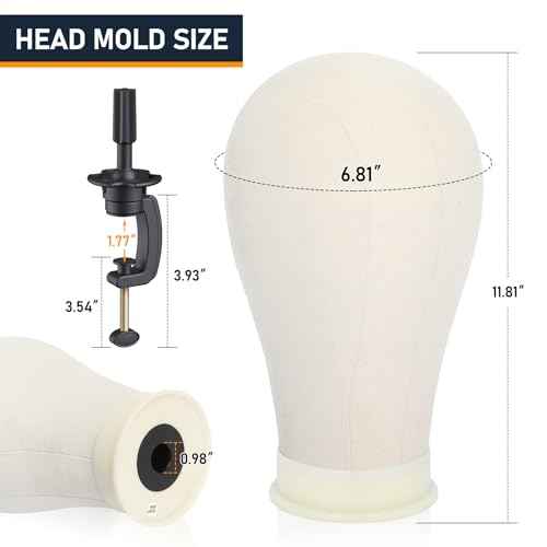 Wig Stand with Head, Height Adjustable Wig Stand, Wig Head Stand with Mannequin Head with Extra Wig head Clamp Stand