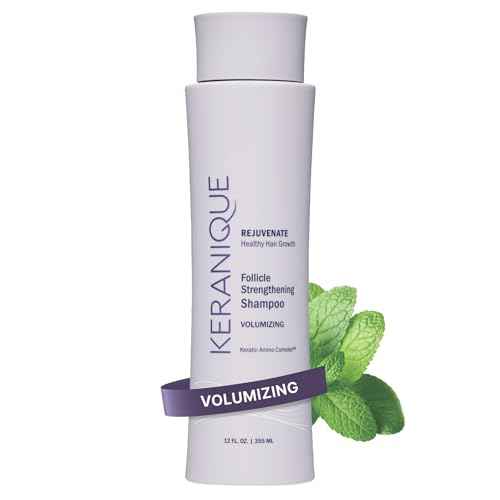 Keranique Volumizing Shampoo with Keratin and Biotin for Thinning Hair, Anti-Breakage, Follicle Strengthening, 12 Oz