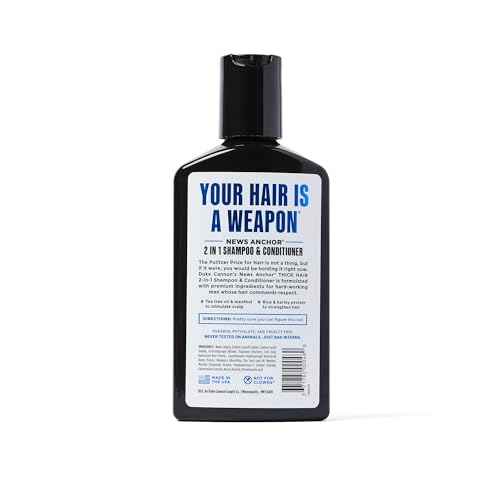 Duke Cannon 2-in-1 News Anchor Hair Wash - Naval Diplomacy, Shampoo & Conditioner, Bergamot & Aquatic Musk Scent, 10 fl. oz.