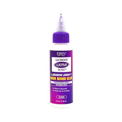 EBIN NEW YORK Wonder Weave Bond Hair Bond Glue Clear 2 Fl Oz ? Quick-Dry Hair Glue with Strong Hold for Weave and Track Application ? Quick Formula for Seamless Styling at Home or in Salon