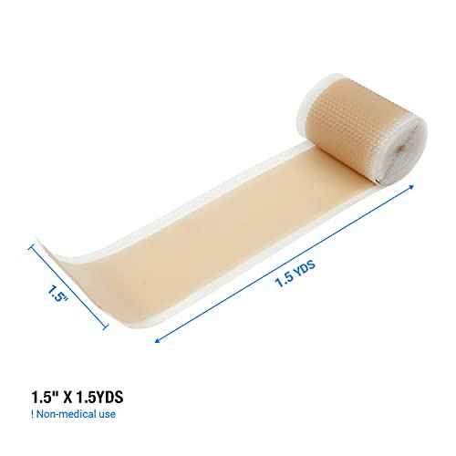 STUDIO LIMITED Fake Scalp Tape Lace Wig Grids and Knots Eraser Silicone Melting Tape, Bye Bye Lace Grid HD Natural Hide Cover Skinlike Durable Breathable Reusable Ultra-Thin Non-Slip Tape (Natural)