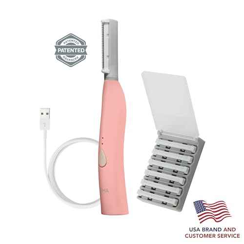 SPA SCIENCES - SIMA Patented Dermaplane Razor for Women Face ? Painless 2-in-1 Facial Exfoliation & Peach Fuzz Hair Removal ? Anti-Aging ? 3 Speeds ? Rechargeable ? 7 Weeks Treatment