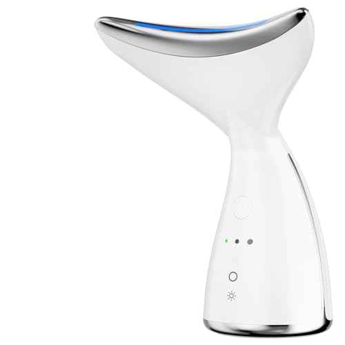 Face & Neck Massager | White LED Red-Light-Therapy-for-Face and Neck, Red Light Therapy Wand, 3 Color Led Massager for Skin Care