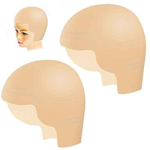 PACETAP 2Pcs Halloween Makeup Bald Caps, Makeup Latex Bald Caps Bald Head Wig Cap Cosplay Accessory for Kids Adults Teens (2 Large)