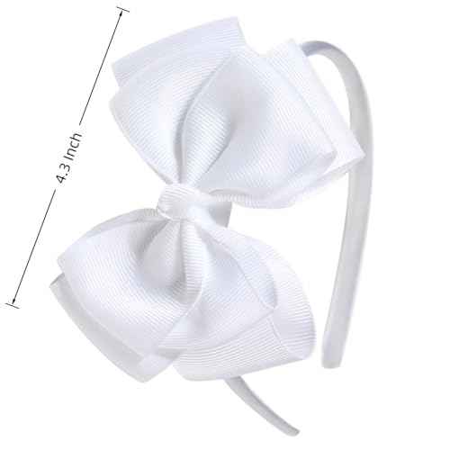 Double-Layered Cute Bow Headbands for Girls & Toddlers ? Multicolor, Stylish & Comfortable£¨White£©