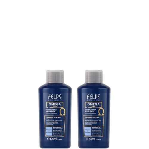 Kit Mini Felps Professional Omega Zero Nanoplastia Hair Straightening Treatment, Formaldehyde-Free, with Macadamia Oil, Mini 2x3.38 fl.oz
