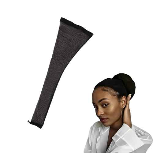 Breathable Hair Weave Sleeve for Locs with Drawstring ? Extra Long Stretchy Wig Cap for Black Women, Faux Locs, Protective Styles & Bun ? Fashionable & Comfortable Design (Black)