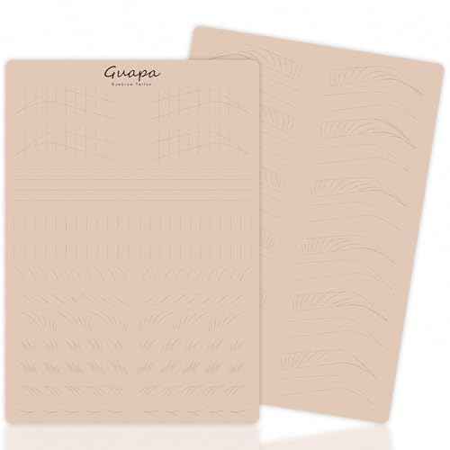 Guapa Nano Brows Tattoo Practice Skin - Dotted Line Pre-printed Eyebrow Practice Pad for Permanent Makeup Machine Tatoo Artists and Beginners