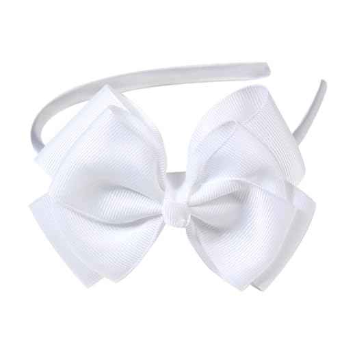 Double-Layered Cute Bow Headbands for Girls & Toddlers ? Multicolor, Stylish & Comfortable£¨White£©