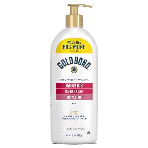 Gold Bond Diabetics' Dry Skin Relief Body Lotion With Vitamin E & Aloe To Soothe & Moisturize Dry, Flaky & Rough Skin, Value Size, 21 oz.