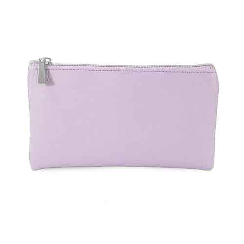 Small Makeup Bag for Purse, Travel Makeup Bag with Zipper, Pu Leather Makeup Pouch, Cosmetic Bags for Women,Travel Make Up Bag (1, Purple)