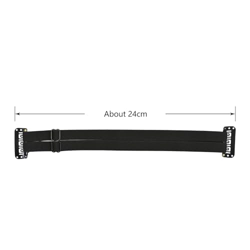 2 Pcs Facelift Bands with Clips Invisible Face Stretching Lifting Strap Adjustable Elastic Band Face Slimming Band (24cm Black Double Bands)