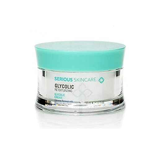 Serious Skincare Glycolic Acid Serum & Face Moisturizer Cream, Facial Renewal Skin Care Set, Exfoliating, Hydrating, Refine Texture, Lines, Pores, Discoloration, Skin Balancing Blue Tansy - Anti-Aging