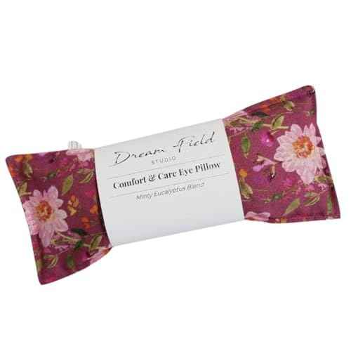 Eye Pillow with Flaxseed, Eucalyptus & Mint - Microwavable, Get Well Gift, Headache and Sinus Relief - Forest Floral