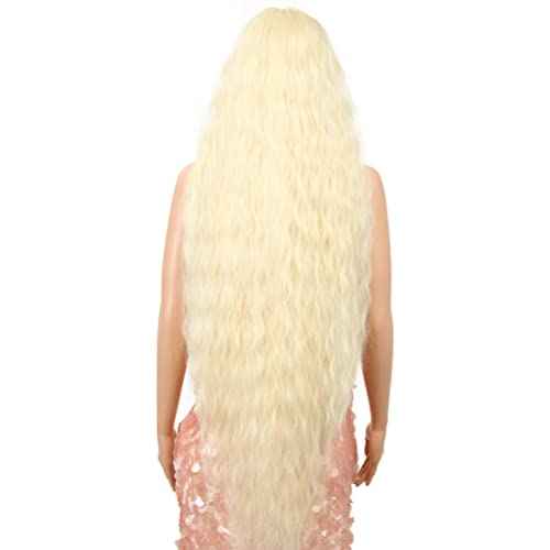 Style Icon 41¡± Lace Front Wigs Long Wavy Synthetic Wigs with Baby Hair Half Hand Tied 130% Density Wigs (41", 613)