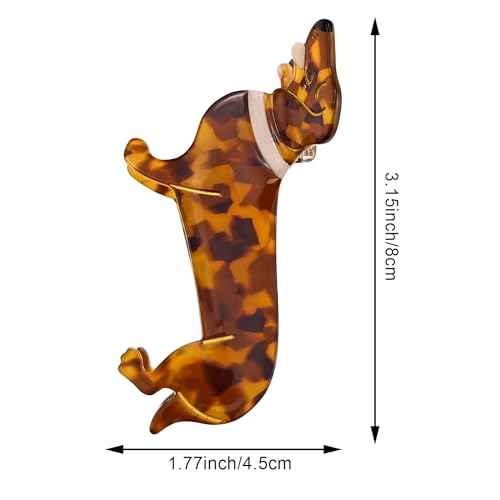 Cute Dachshund Claw Clips, Cellulose Acetate Hair Clips, Dog Hair Barrettes Hair Accessories for Women Girls