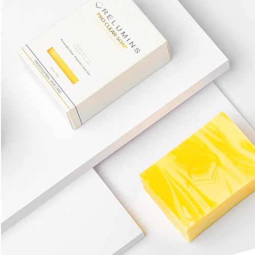 Relumins Authentic Professional Clear Soap with Calamansi & Salicylic Acid ? Holidays Deep Cleansing & Exfoliating Bar for Smooth, Refined, and Balanced Skin ? 135g x 10 Bars