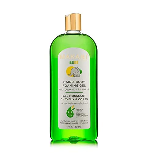 MAKARI Bebe 3 Piece Shower Gift Set - Foaming Gel, Cleansing Milk & Oil, Gentle, Nourishing & Calming Bath Routine for Newborn and Up, Hypoallergenic & Paraben-Free Baby Care Products