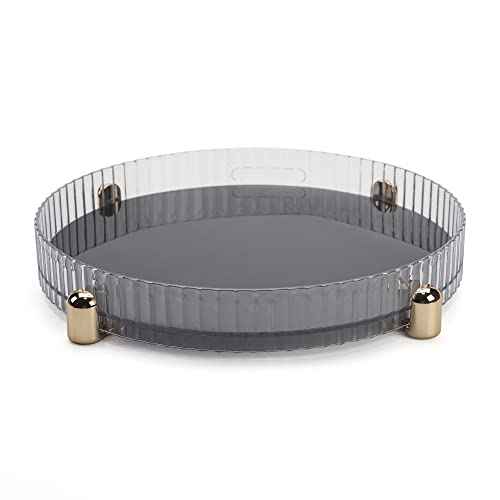 Makeup Perfume Organizer, 360¡Æ Rotating Skincare Organizer, Vanity Tray, Spinning Cosmetics Organizer for Dresser, Vanity, Bathroom Countertop, Clear