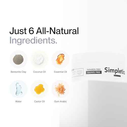 Simpletics Hair Clay for Men (Vanilla Scent) ? Natural 6 Ingredient Matte Styling Clay with Beeswax & Coconut Oil ? Strong Hold, Water Based, Non-Greasy ? Adds Texture & Volume ? 2oz